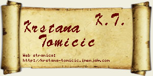 Krstana Tomičić vizit kartica